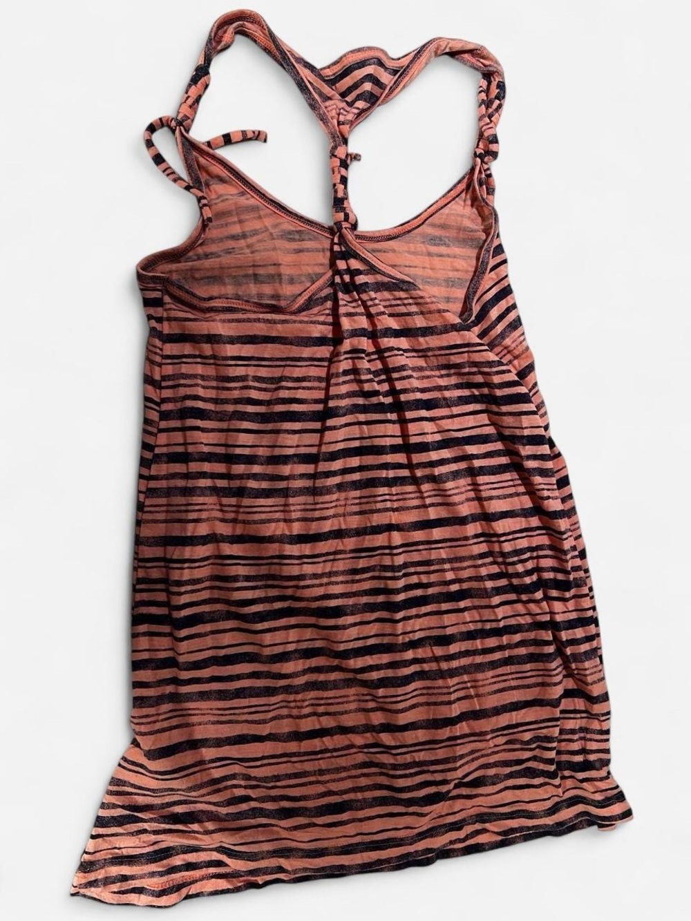 Hang Ten Striped Racerback Chemise in Coral and Black